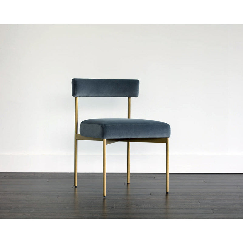 Antique Brass Dining Chairs — Set of 2 Velvet