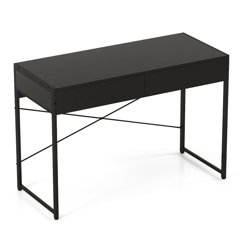 Black Lacquer Writing Desk — 44 Inch Modern