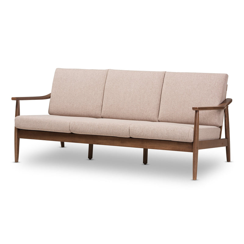 Mid-Century Walnut Sofa — 3 Seat