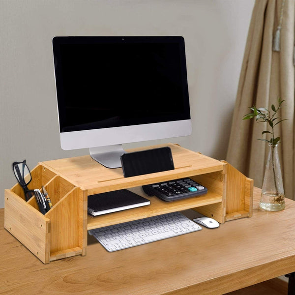Monitor Stand Riser — Bamboo 2 Pack