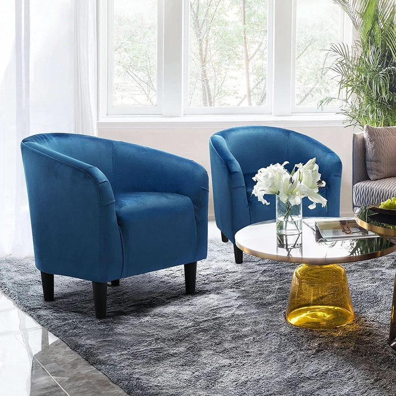 Pagoda Blue Velvet Club Chair