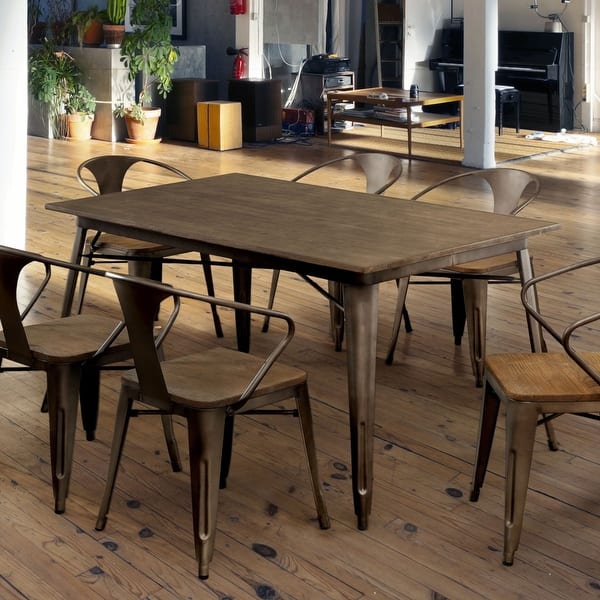 Industrial Kitchen Table Steel & Wood 60 Inch
