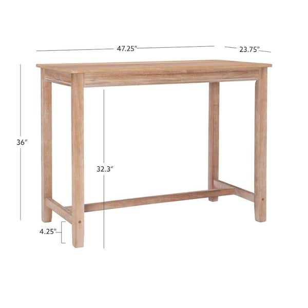Acacia Wood Bar Table Counter Height 36 Inch