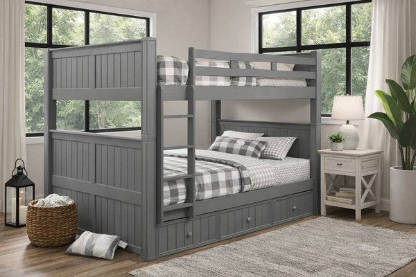 Full Size Bunk Bed — Gray Wood
