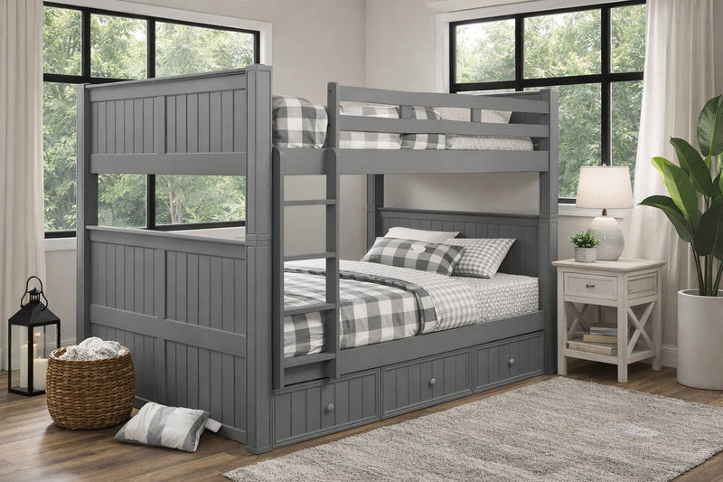 Full Size Bunk Bed — Gray Wood