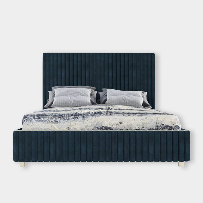 King Velvet Bed Frame — Deep Teal