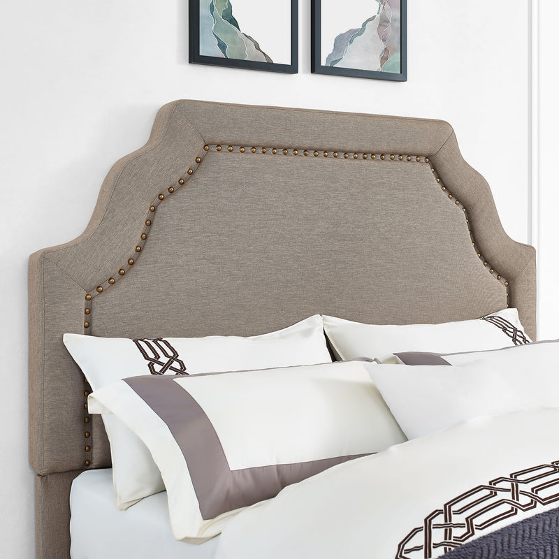 Upholstered Headboard — King Linen Oatmeal