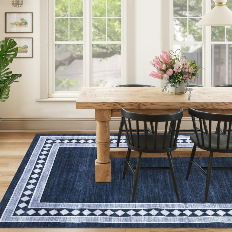 Dining Room Rug — 8x10 Navy Geometric
