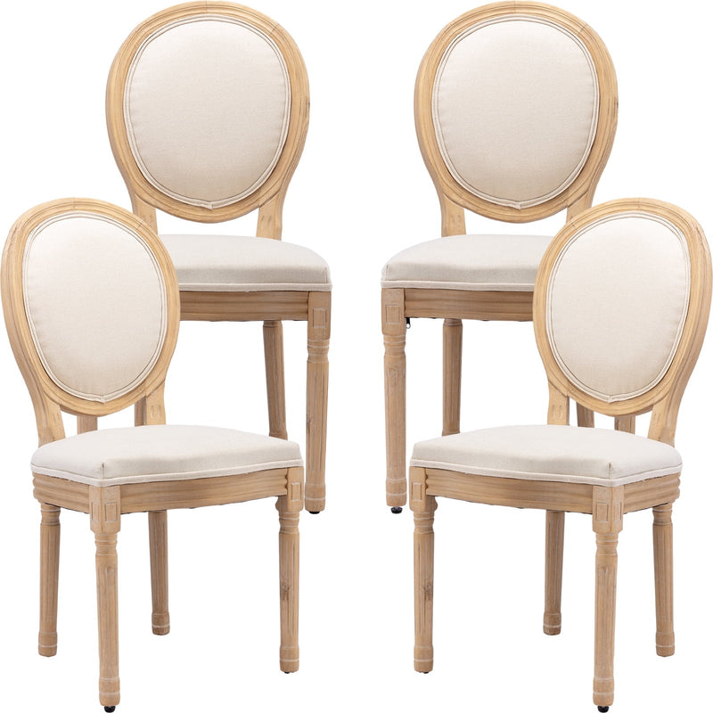 Upholstered Parsons Dining Chairs — Set of 4, Cream
