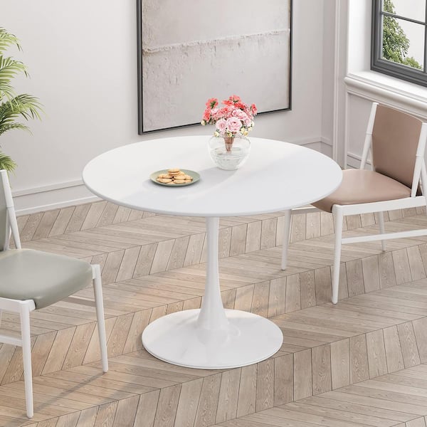 Tulip Round Dining Table — White Pedestal