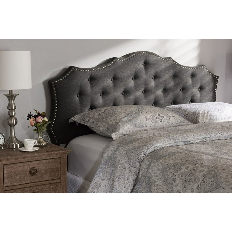 King Tufted Headboard Only — Charcoal Grey