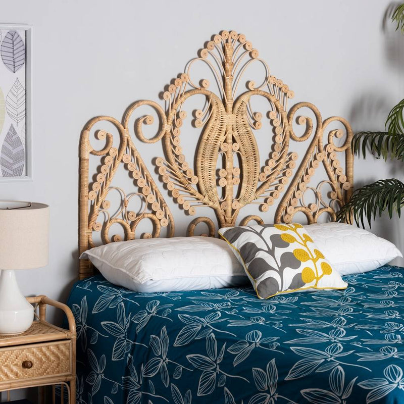Rattan Headboard — Queen Size Natural