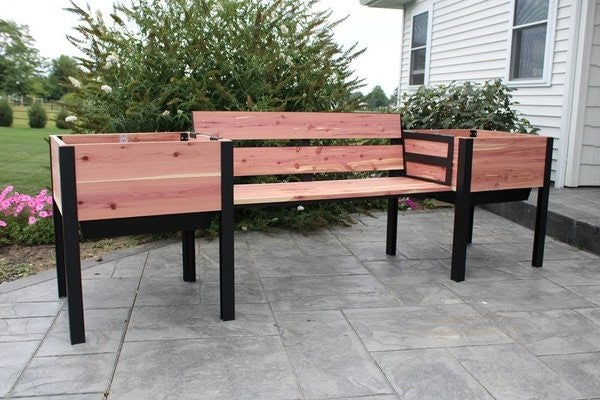 Raised Garden Planter Bench — Cedar