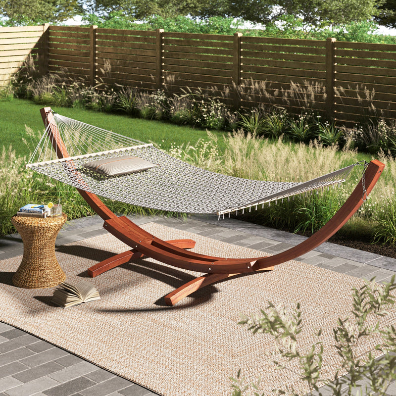 Hammock with Stand — Striped Cotton 2 Person