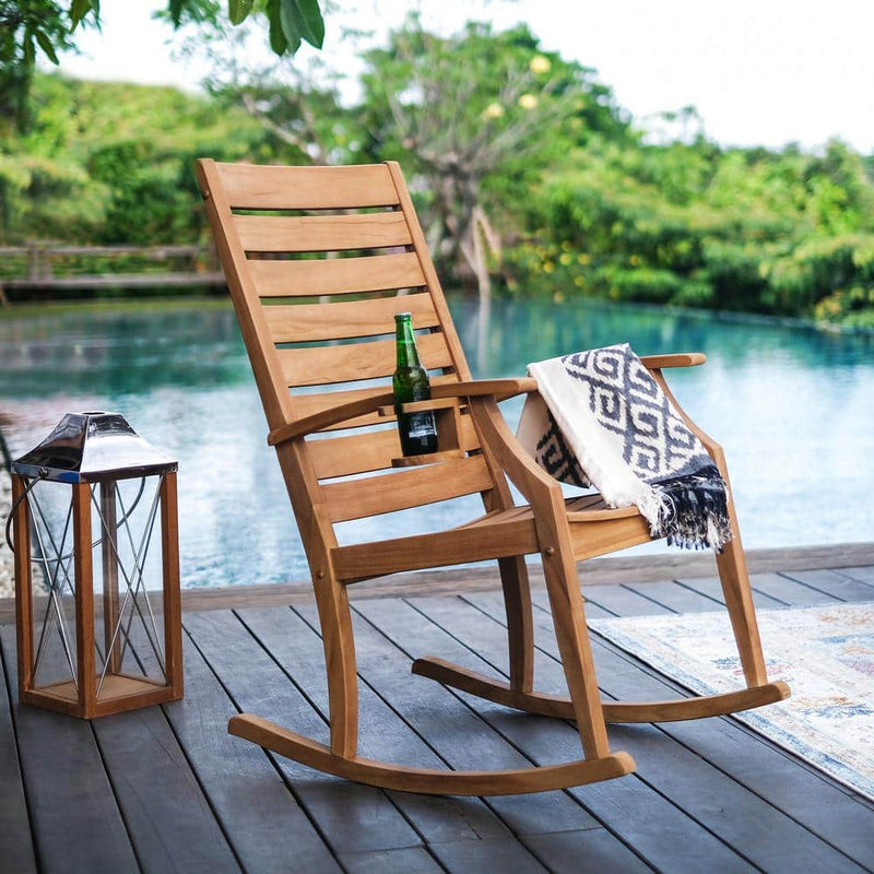 Outdoor Rocking Chair — Natural Teak