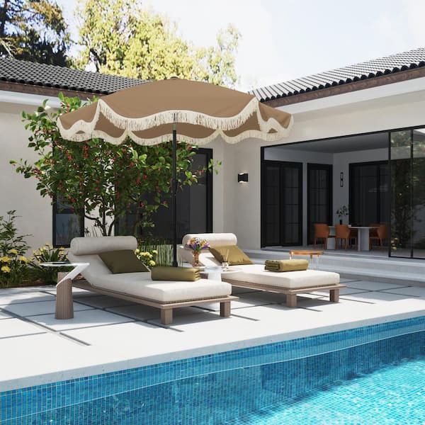 Outdoor Umbrella — 9 Foot Market Tan