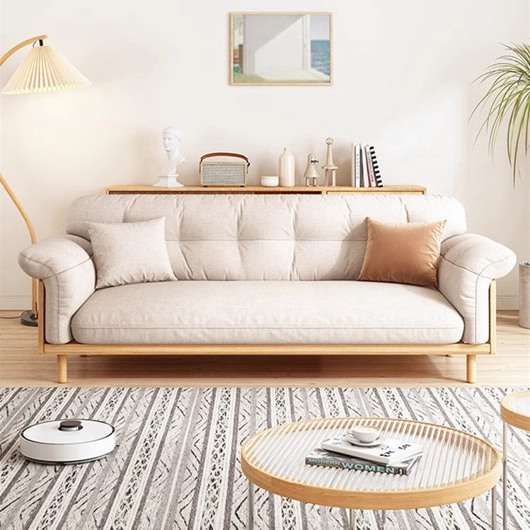 Japandi Low-Profile Sofa — Oatmeal Linen 3 Seat