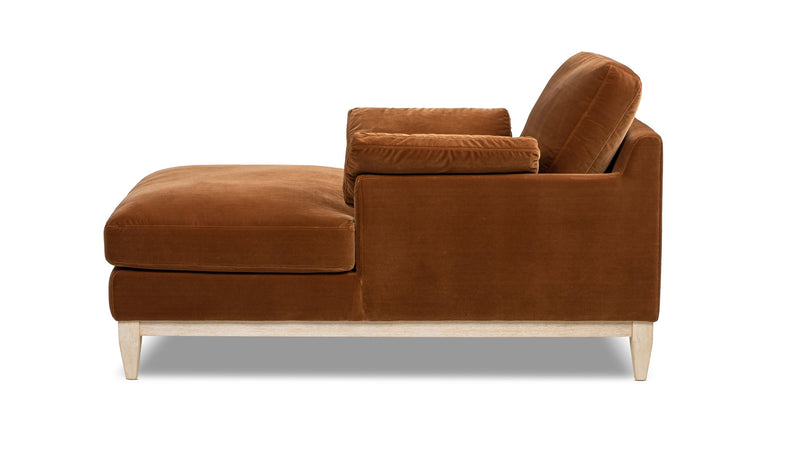 Velvet Chaise Lounge — Burnt Orange