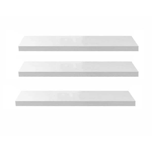 Floating Wall Shelves Set of 3 White