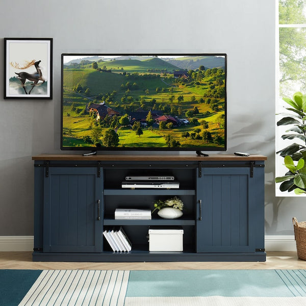 Rustic Barn Door TV Console 68 Inch