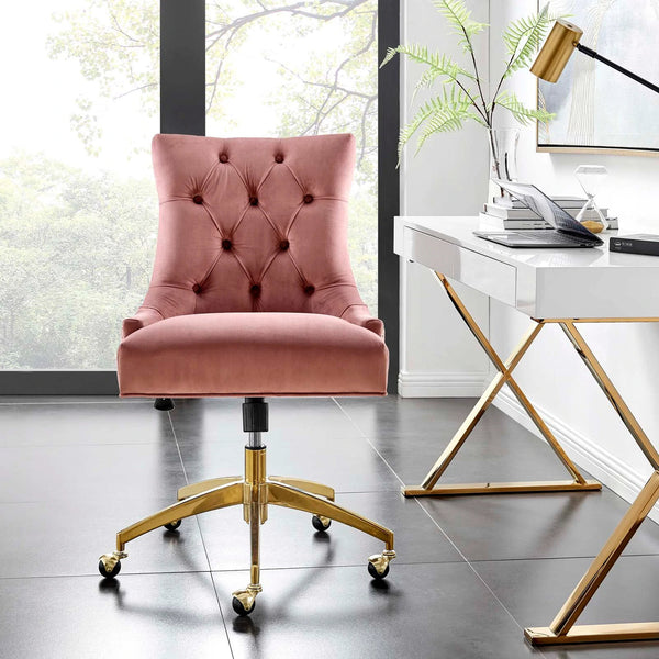 Velvet Task Chair — Dusty Rose
