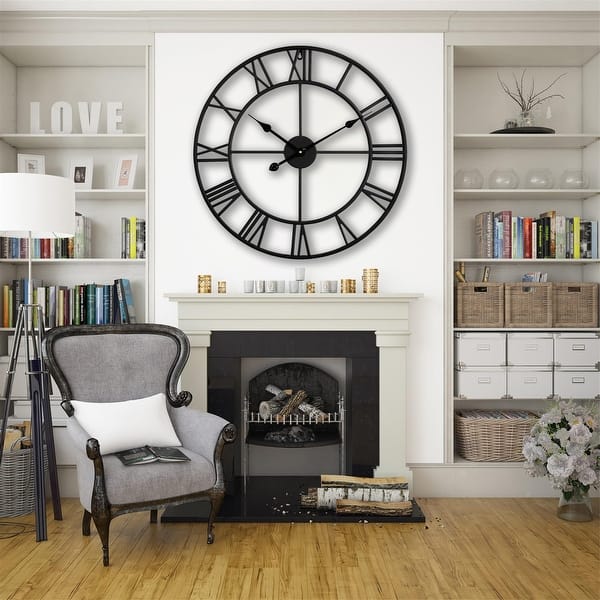 Wall Clock — 24 Inch Oversized Roman Numerals