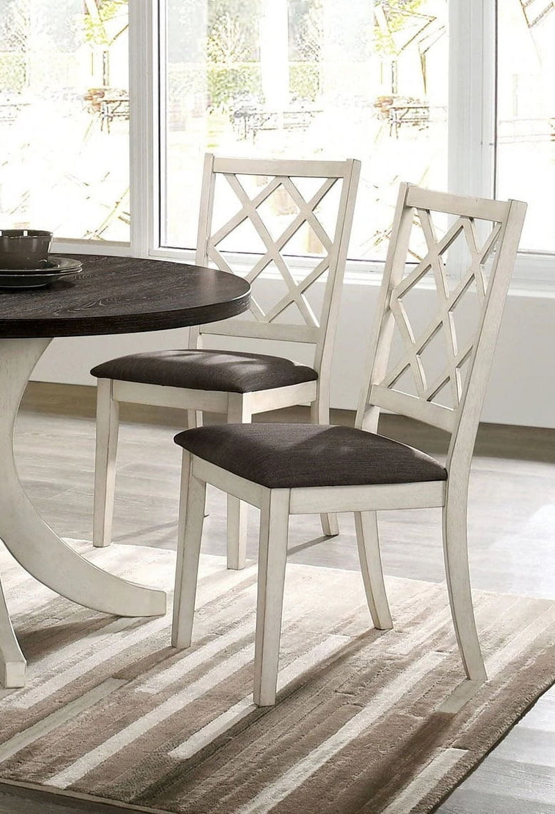 Wood Dining Chairs with Cushion — Set of 6 White